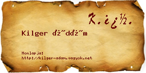 Kilger Ádám névjegykártya